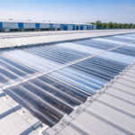 Lotus Corrugated polycarbonate roofing sheets installed on an industrial shed in Chennai providing natural daylight and weather protection.